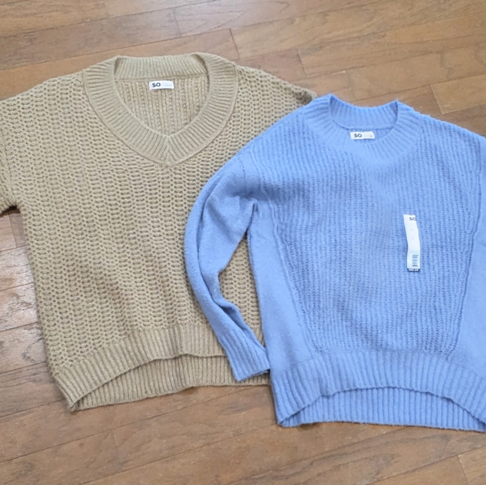 Women's‎ Camel and Blue Sweaters